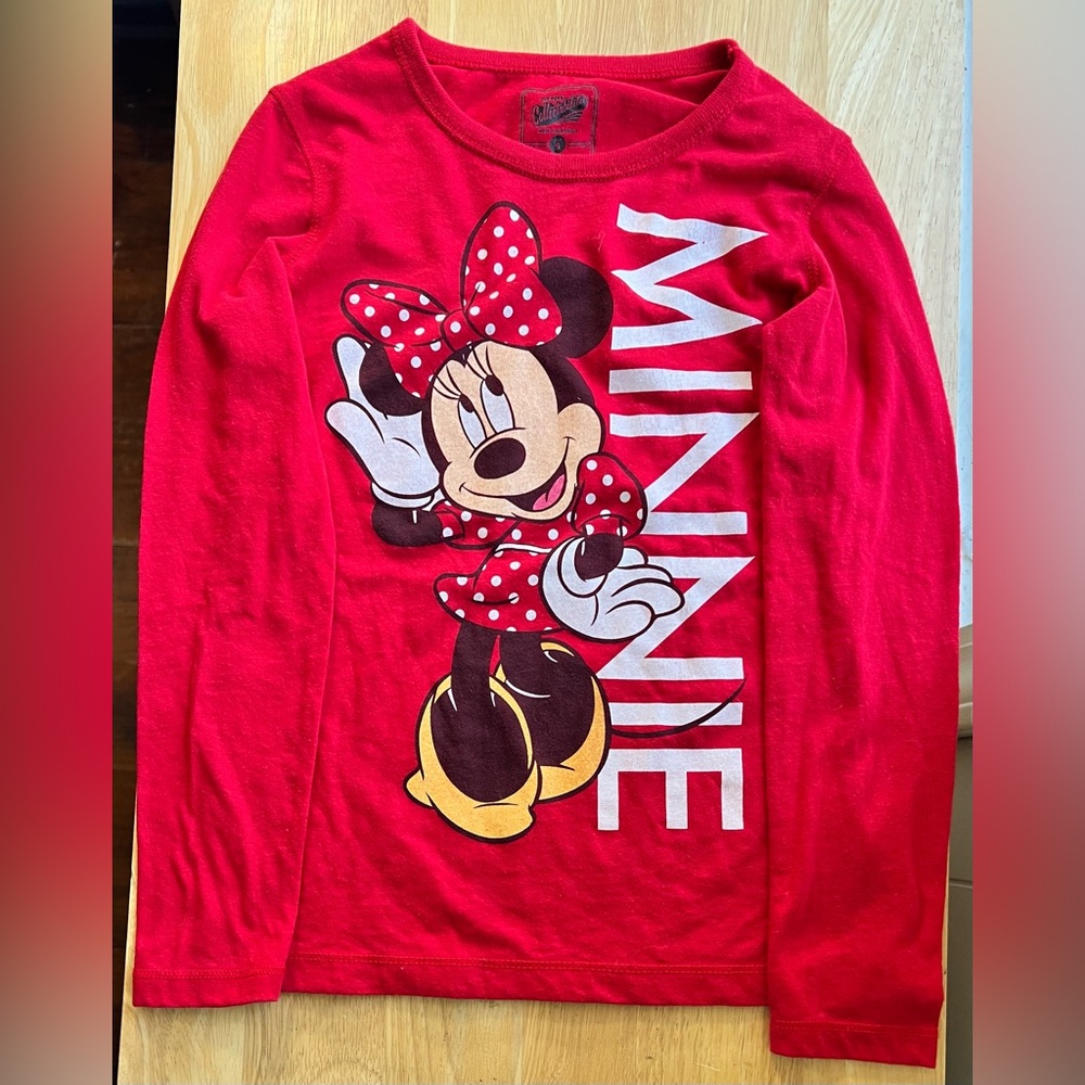 Old Navy Collectabilitees Disney Minnie Mouse T-Shirt Red LongSleeve Girls Small